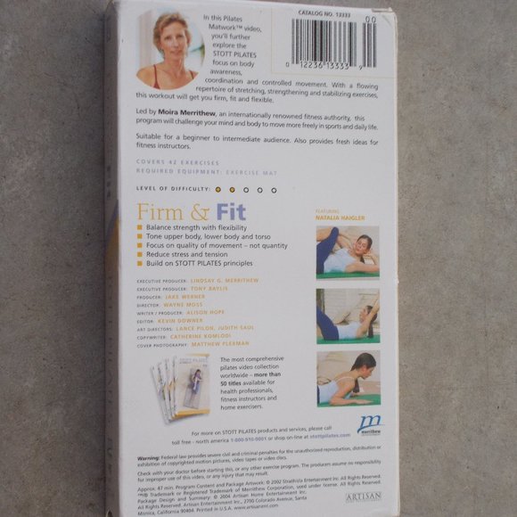 EUC Stott Pilates Firm & Fit VHS Tape - Picture 2 of 2